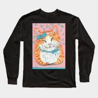 cute  cat acrylic painting Long Sleeve T-Shirt